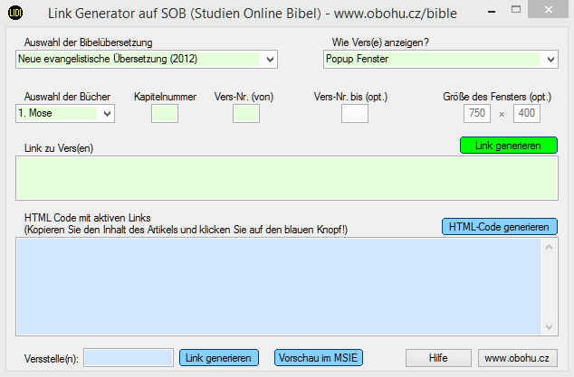 Link Generator zu den biblischen Versen