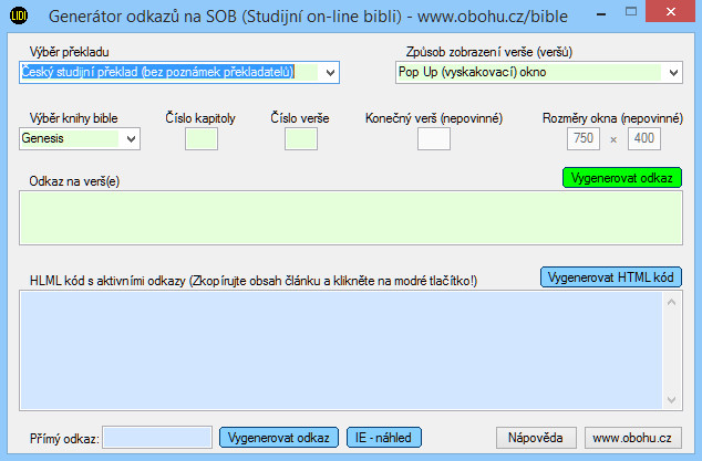 Generátor odkazů na biblické verše